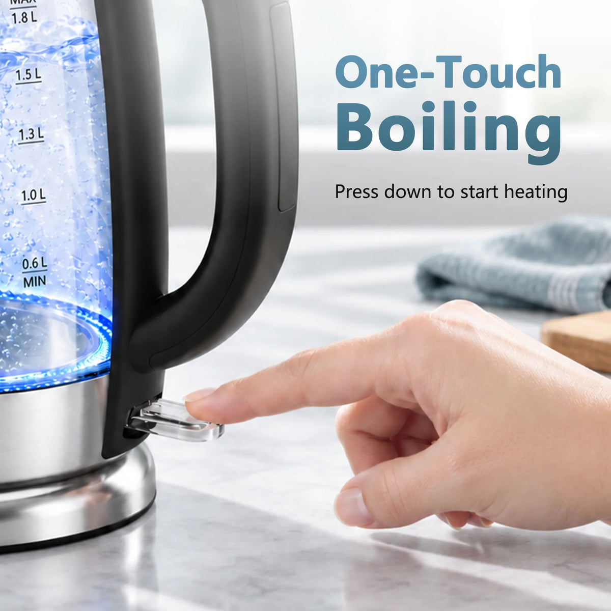 One-Touch Boiling for Everyday Convenience ketfii electric kettle